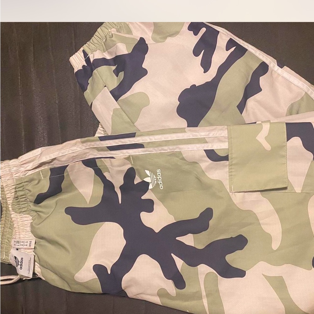 Adidas Mens Camo Joggers - Olive and Navy